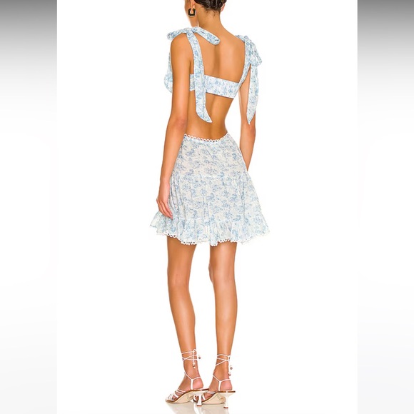 NWOT Tularosa Olynne Mini Dress in Ivory Blue Size Small - Picture 3 of 4